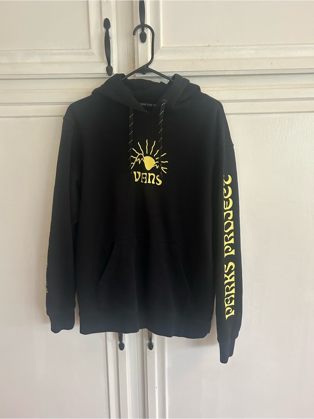 Vans Black Hoodie with Yellow Sun Logo